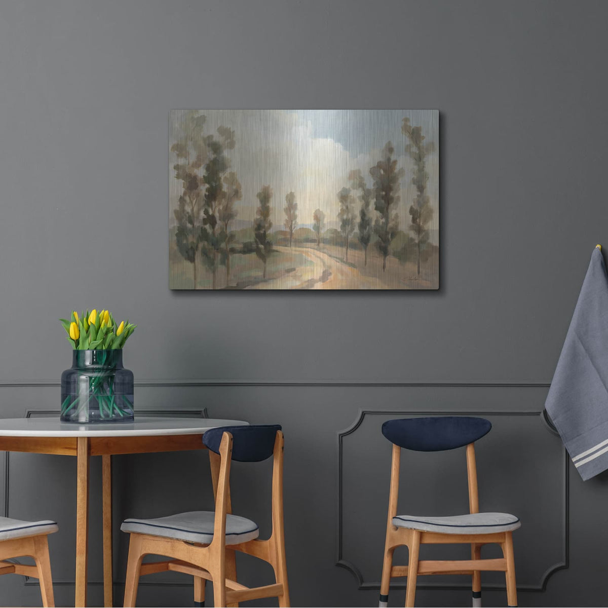 'Poplars by The Road' by Silvia Vassileva – Metal Wall Art, 36x24 room view