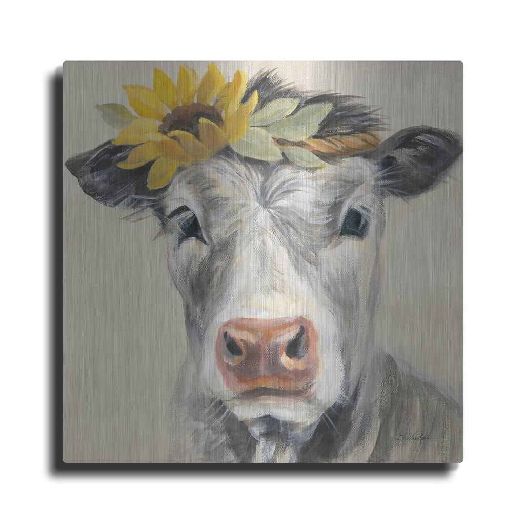 'Pretty Cow' by Silvia Vassileva – Metal Wall Art