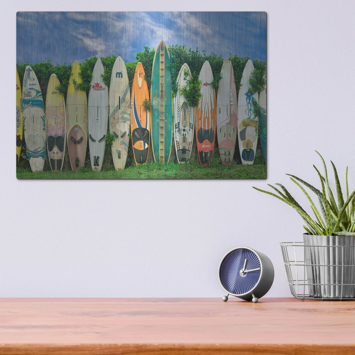 'Surfboards' by Dennis Frates – Metal Wall Art, 16x12 room view
