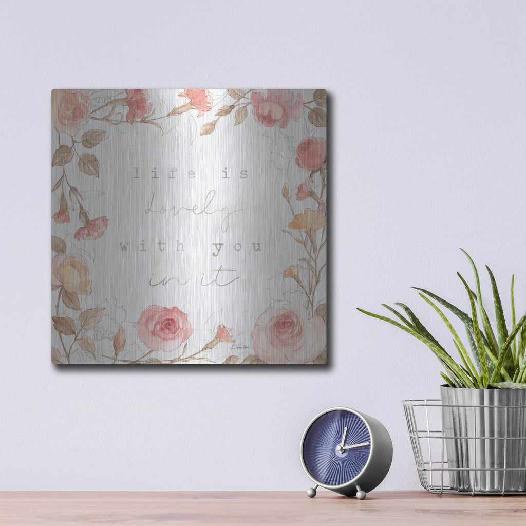 'Romantic Blooms 3' by Silvia Vassileva – Metal Wall Art, 12x12 room view