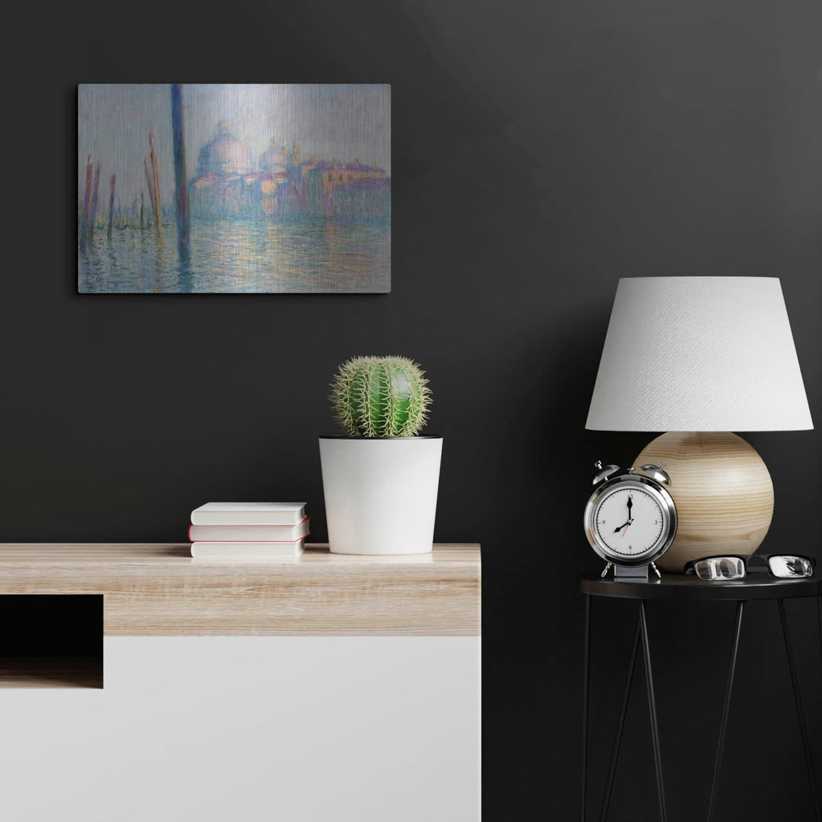 'Le Grand Canal' by Claude Monet – Metal Wall Art, 24x16 room view