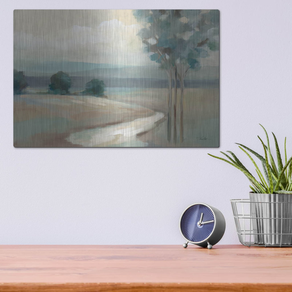 'Sage Trees' by Silvia Vassileva – Metal Wall Art, 16x12 room view