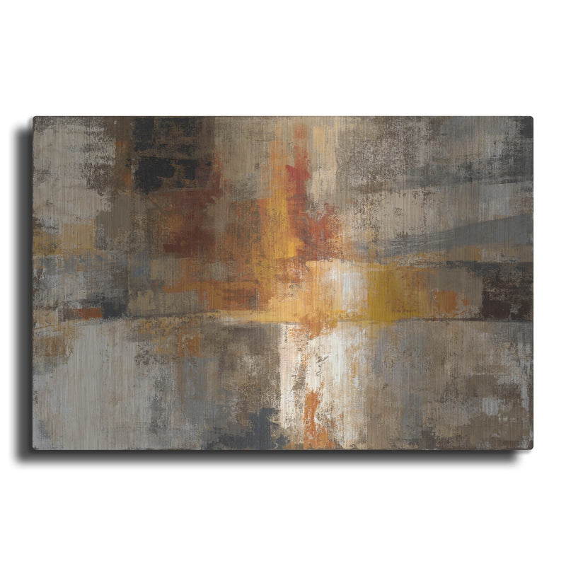 'Silver And Amber C' by Silvia Vassileva – Metal Wall Art