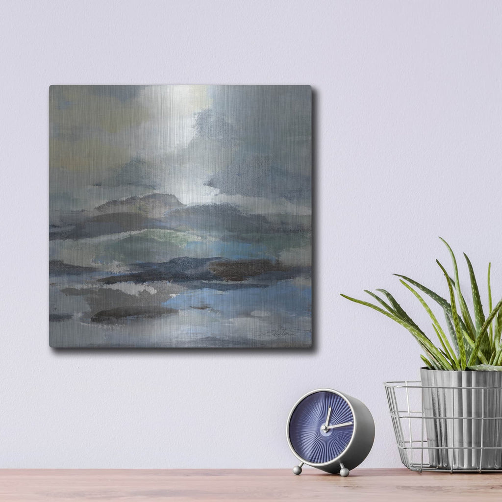'Silver Lagoon 2' by Silvia Vassileva – Metal Wall Art, 12x12 room view