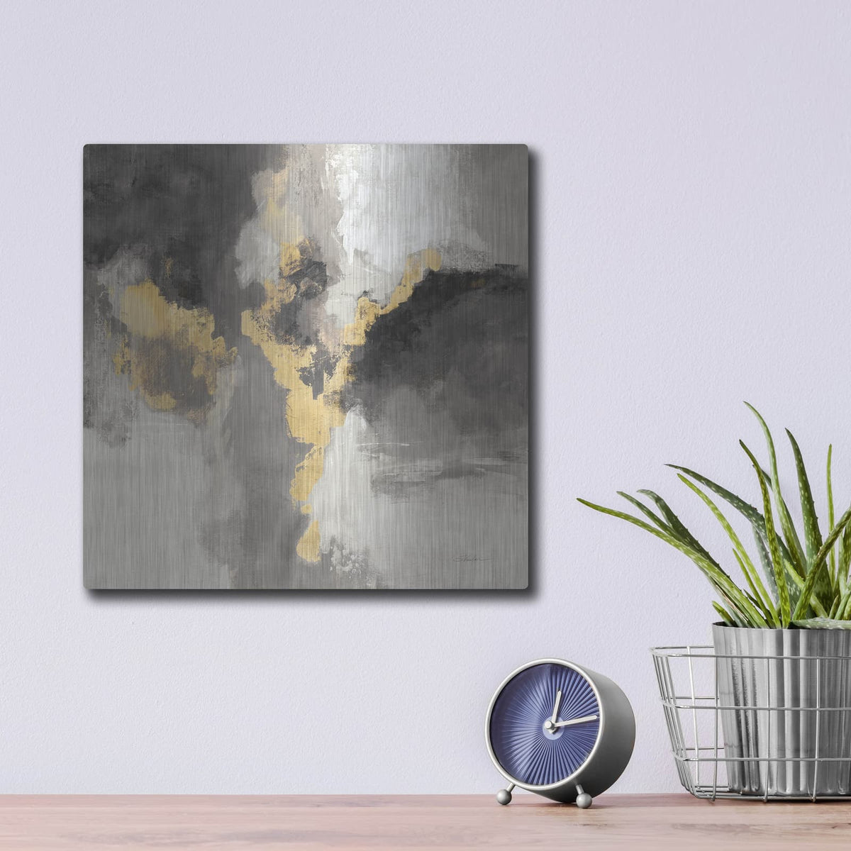 'Sparkle Abstract 1 Bwg' by Silvia Vassileva – Metal Wall Art, 12x12 room view