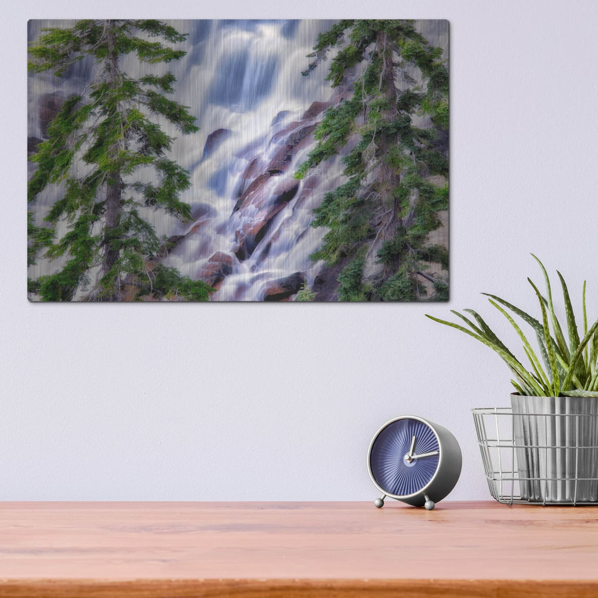 'The Falls' by Dennis Frates – Metal Wall Art, 16x12 room view