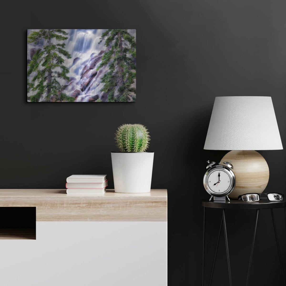 'The Falls' by Dennis Frates – Metal Wall Art, 24x16 room view