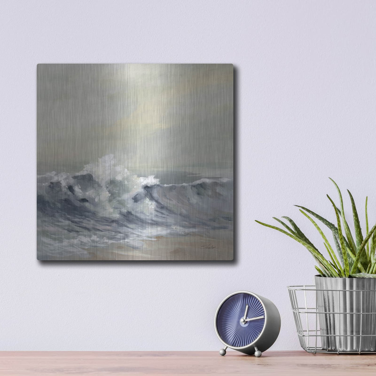 'Splashing Wave' by Silvia Vassileva – Metal Wall Art, 12x12 room view
