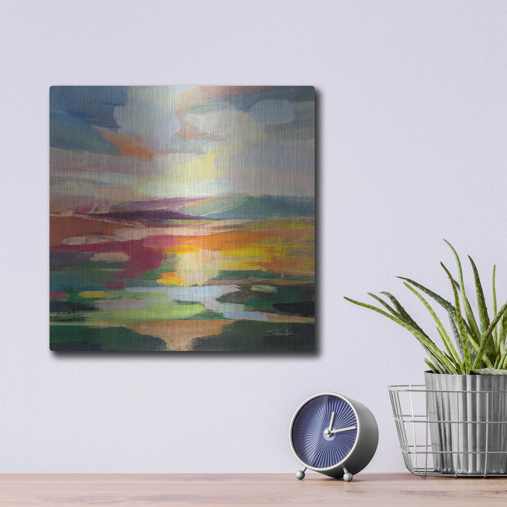 'Spring Hues 2' by Silvia Vassileva – Metal Wall Art, 12x12 room view