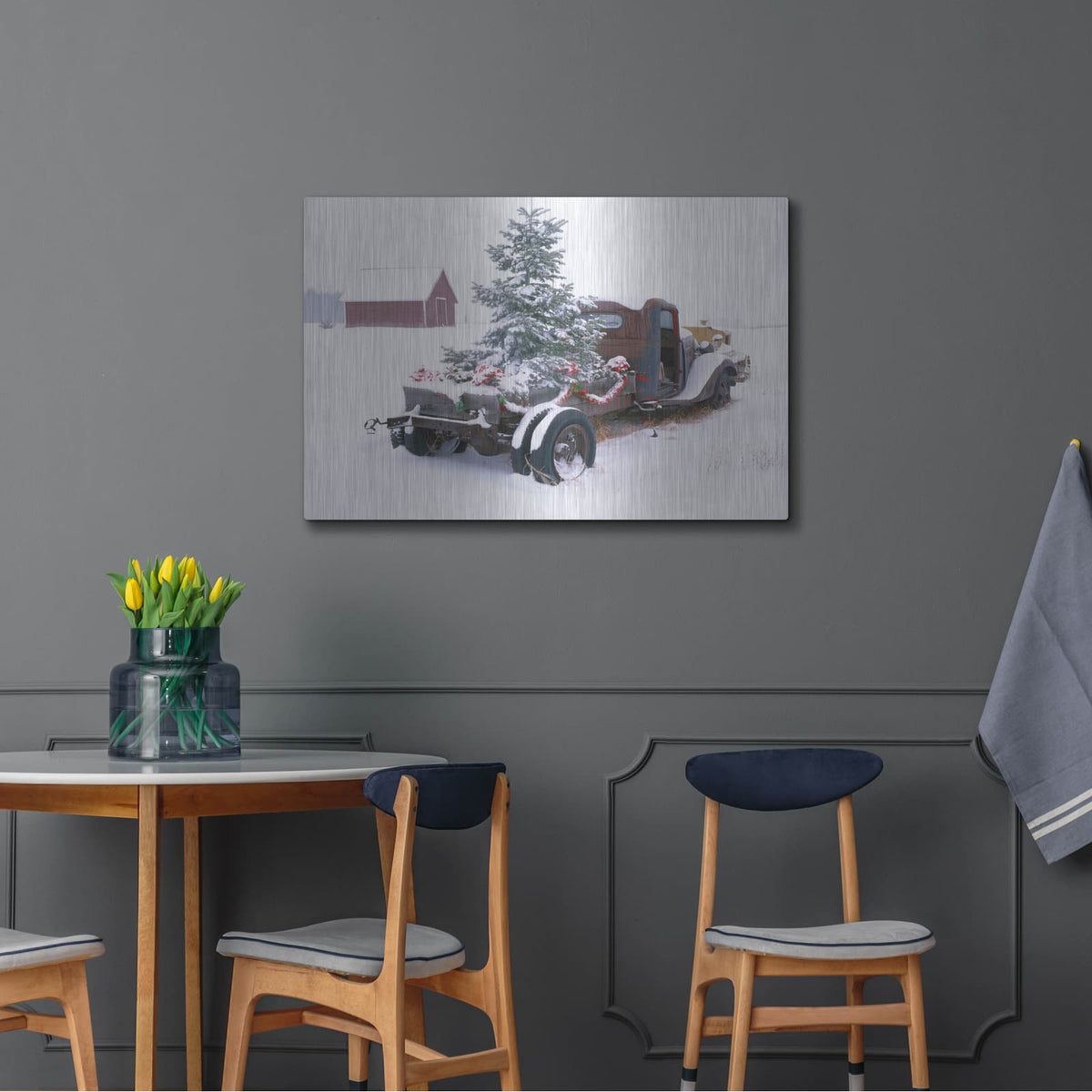 'Christmas Truck' by Dennis Frates – Metal Wall Art, 36x24 room view