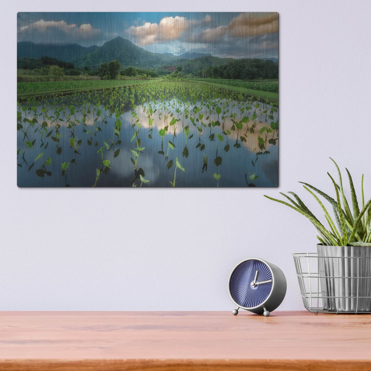 'Emerald Landscape' by Dennis Frates – Metal Wall Art, 16x12 room view