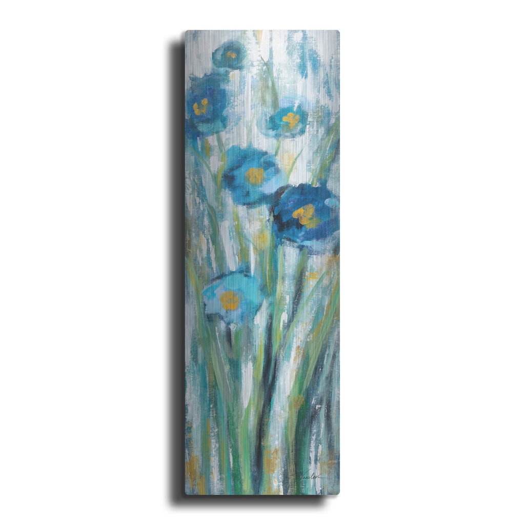 'Tall Blue Flowers 1' by Silvia Vassileva – Metal Wall Art