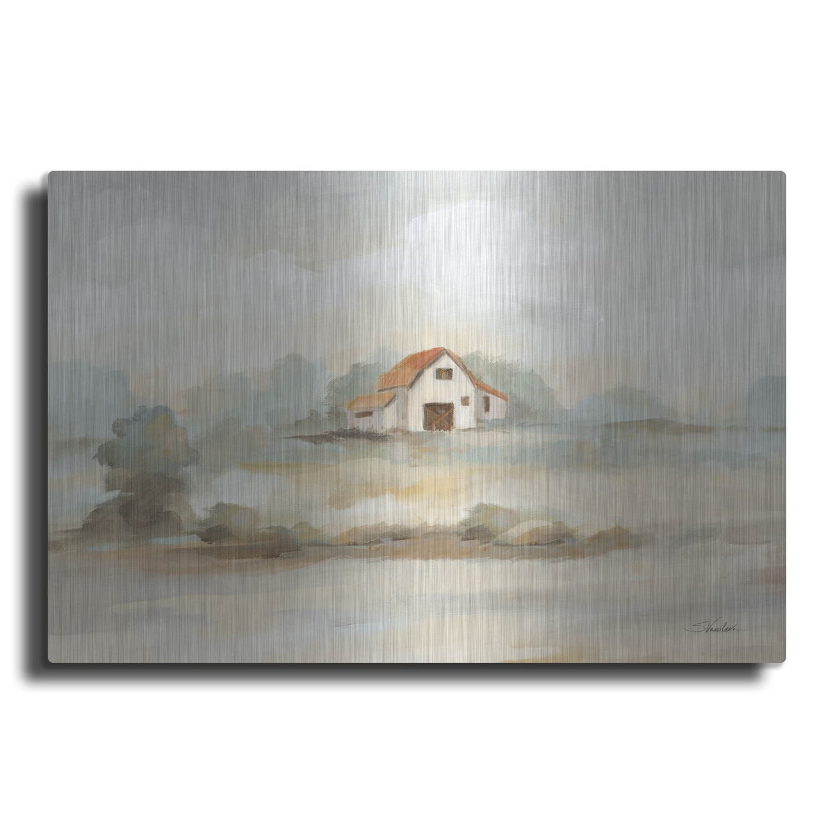 'The Old Farm Landscape' by Silvia Vassileva – Metal Wall Art