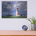 'Red Roof Lighthouse' by Dennis Frates – Metal Wall Art, 16x12 room view