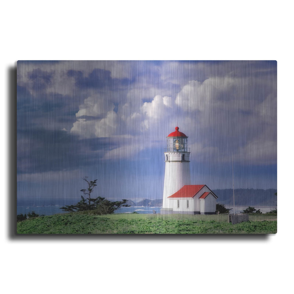 'Red Roof Lighthouse' by Dennis Frates – Metal Wall Art