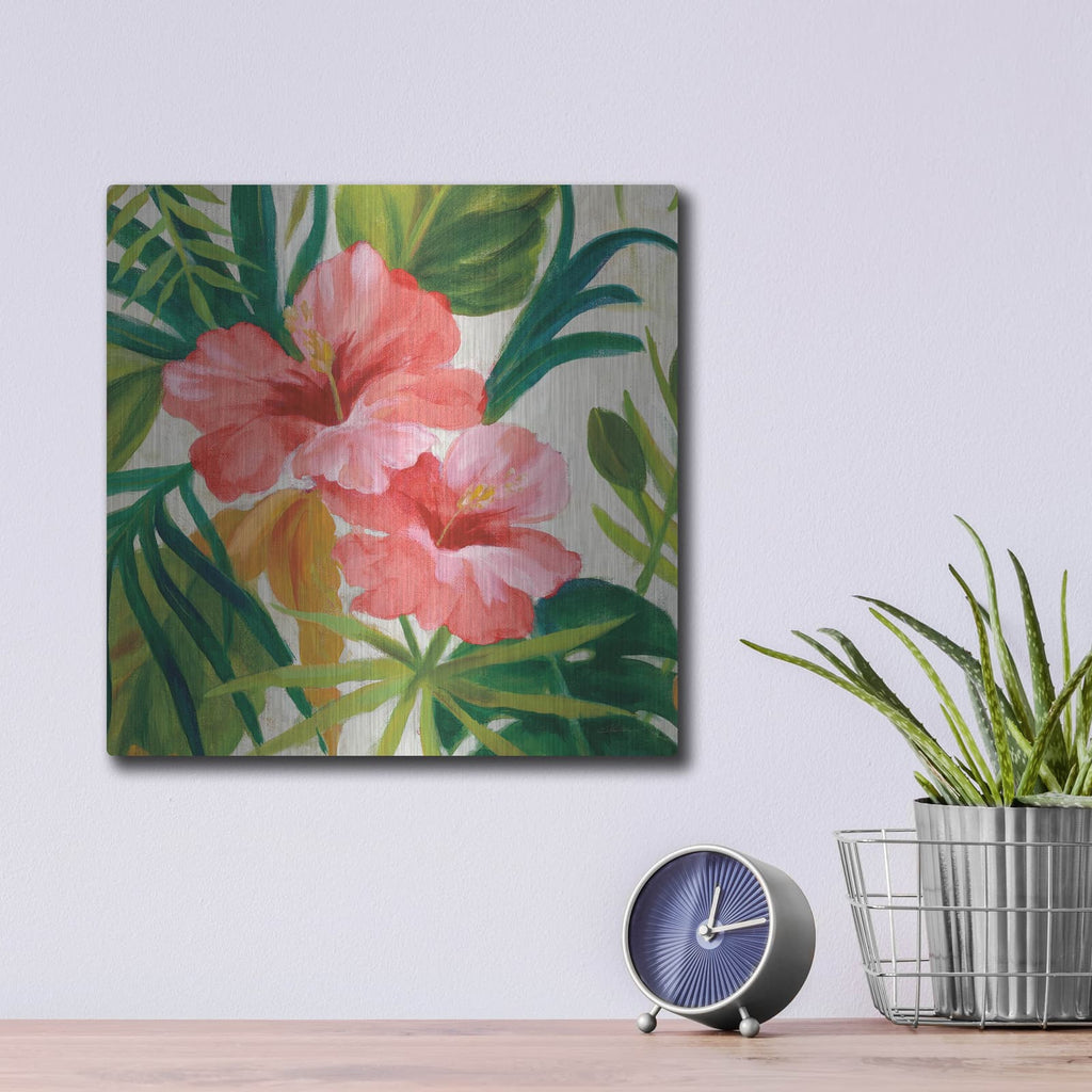 'Tropical Jewels 2 V2 Pink C' by Silvia Vassileva – Metal Wall Art, 12x12 room view