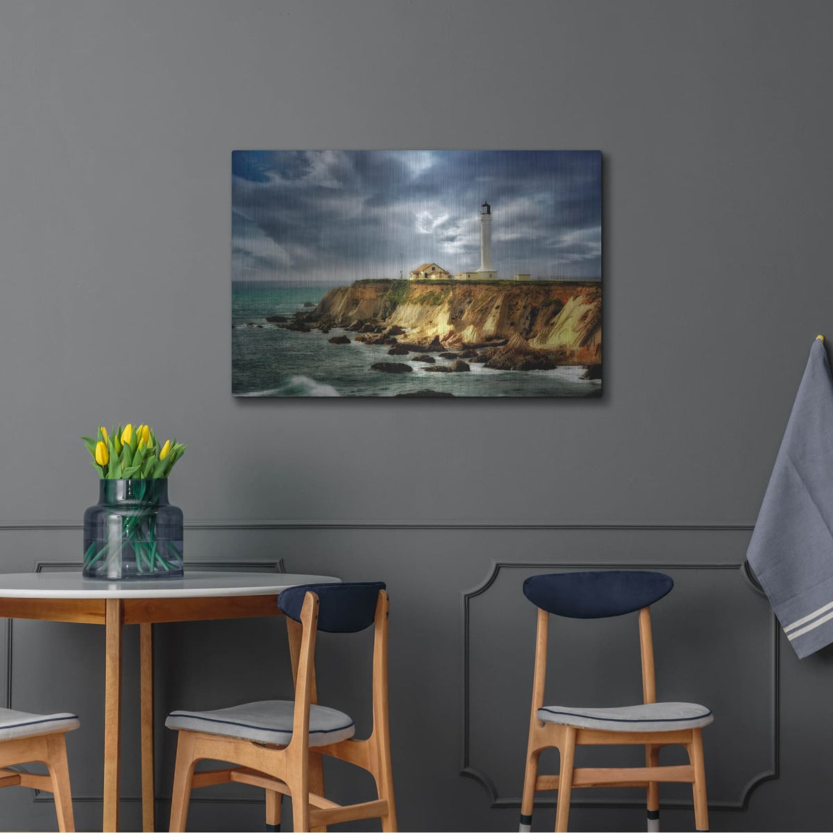 'Coastline Lighthouse' by Dennis Frates – Metal Wall Art, 36x24 room view
