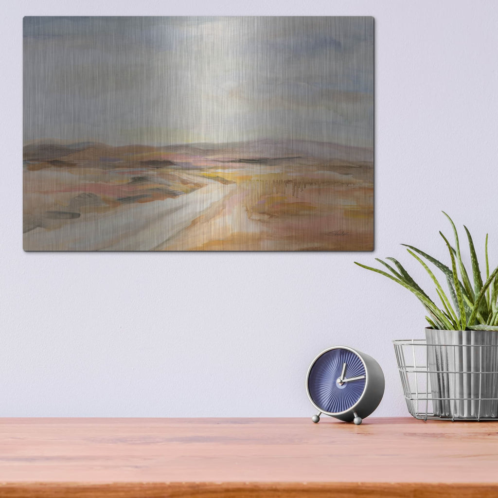 'White Desert Road' by Silvia Vassileva – Metal Wall Art, 16x12 room view