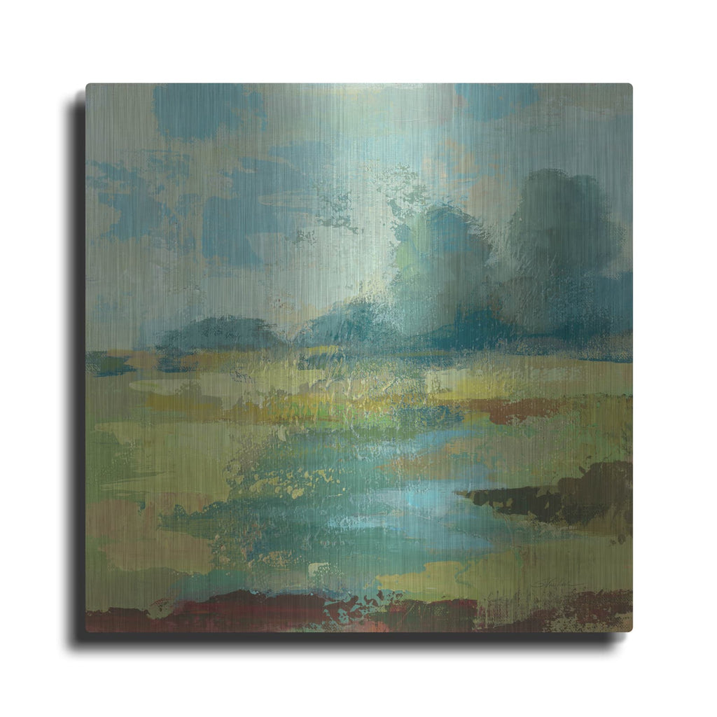 'Windsor Blue Field 4' by Silvia Vassileva – Metal Wall Art