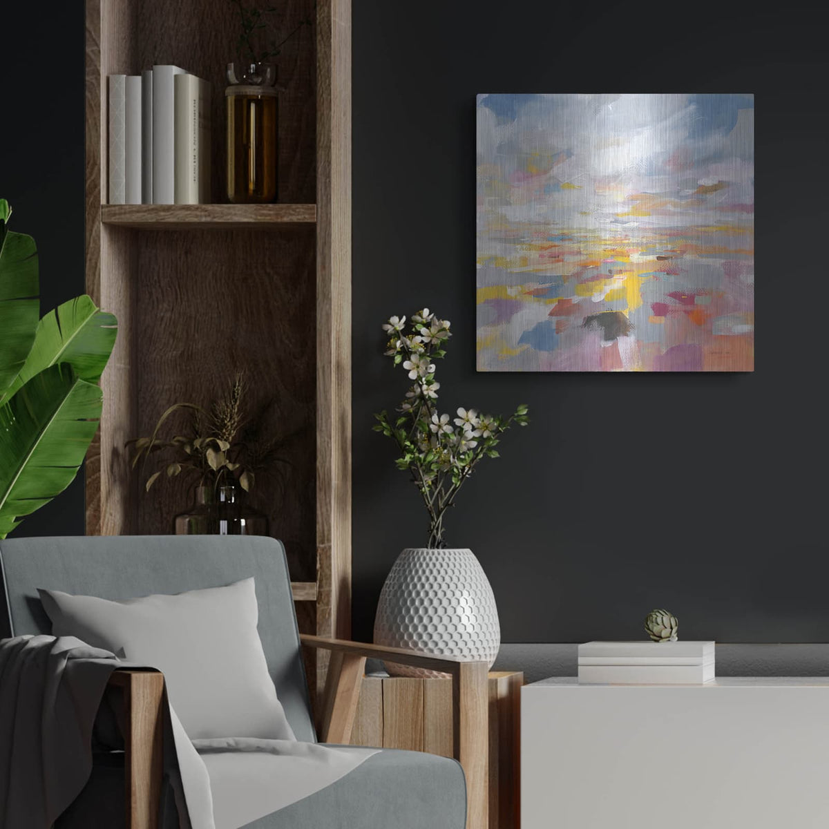 'A Colorful Land' by Danhui Nai – Metal Wall Art, 24x24 room view