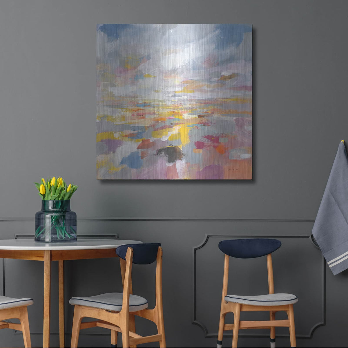 'A Colorful Land' by Danhui Nai – Metal Wall Art, 36x36 room view