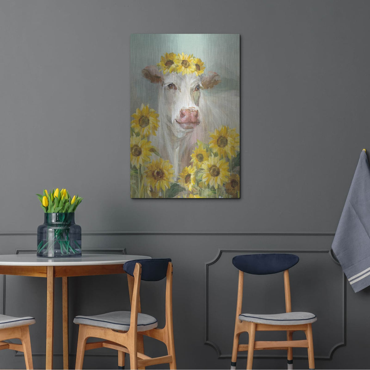 'A Cow In A Crown 2' by Danhui Nai – Metal Wall Art, 24x36 room view