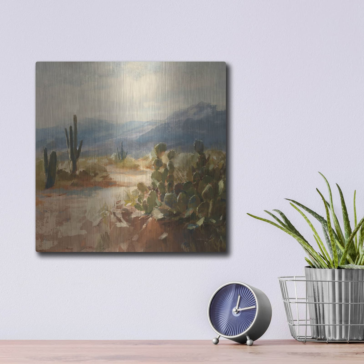 'A Desert Journey' by Danhui Nai – Metal Wall Art, 12x12 room view