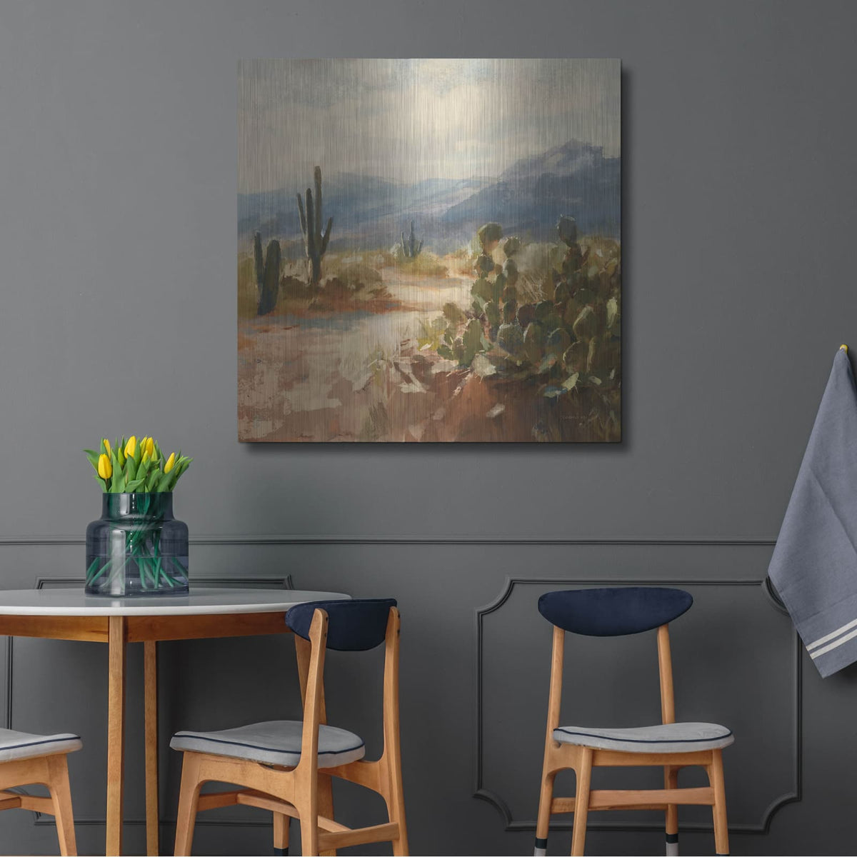 'A Desert Journey' by Danhui Nai – Metal Wall Art, 36x36 room view