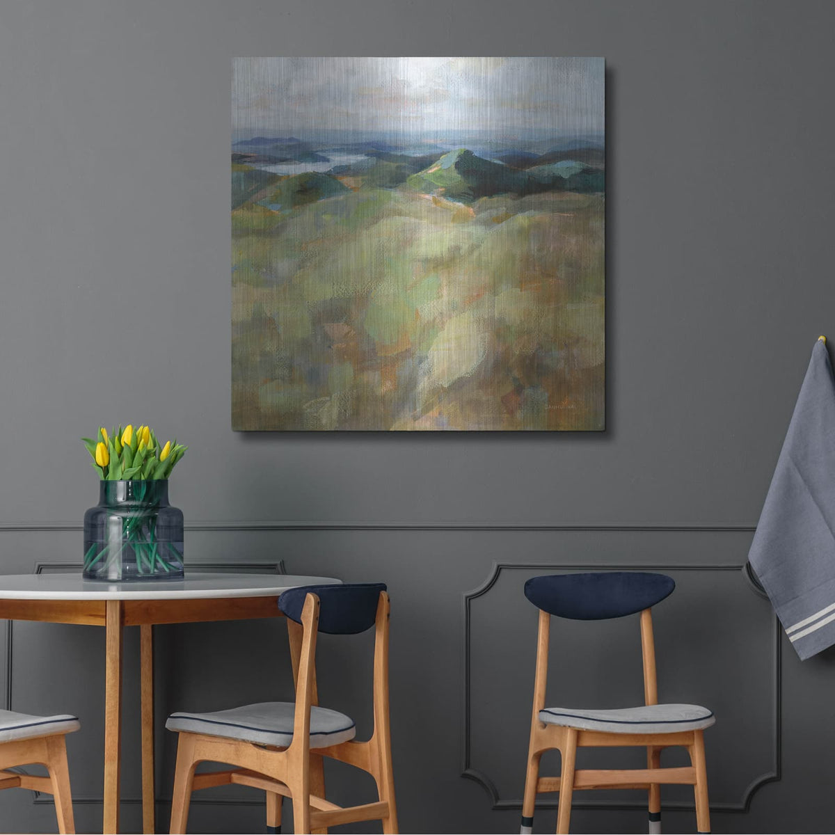 'Above The Lakes' by Danhui Nai – Metal Wall Art, 36x36 room view