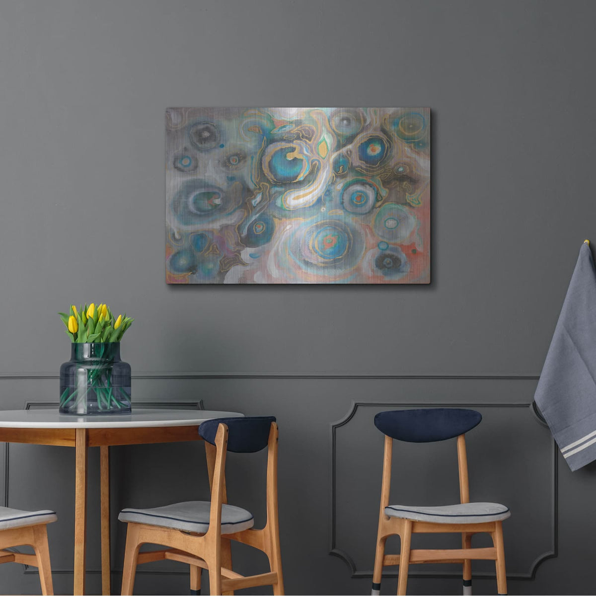 'Abstract Stones' by Danhui Nai – Metal Wall Art, 36x24 room view