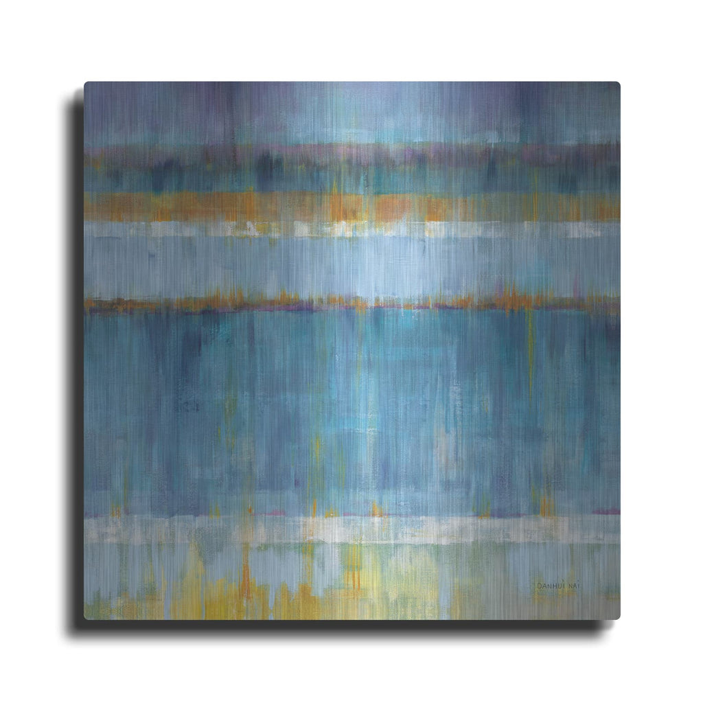 'Abstract Stripes Blue' by Danhui Nai – Metal Wall Art