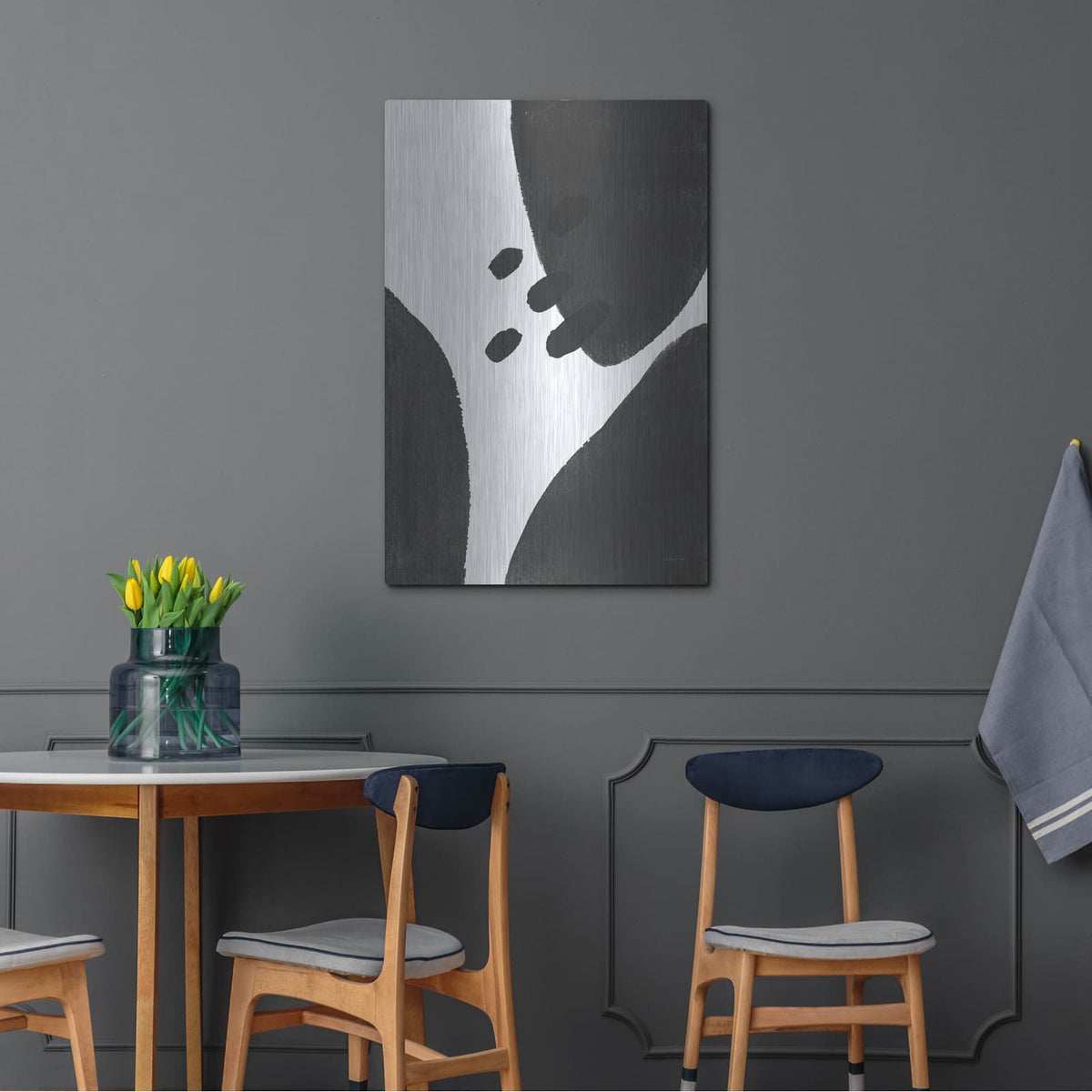 'Abstract Tidepool 1 Black' by Danhui Nai – Metal Wall Art, 24x36 room view