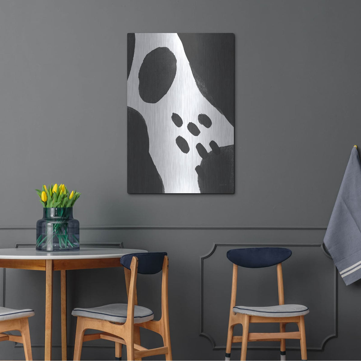'Abstract Tidepool 2 Black' by Danhui Nai – Metal Wall Art, 24x36 room view