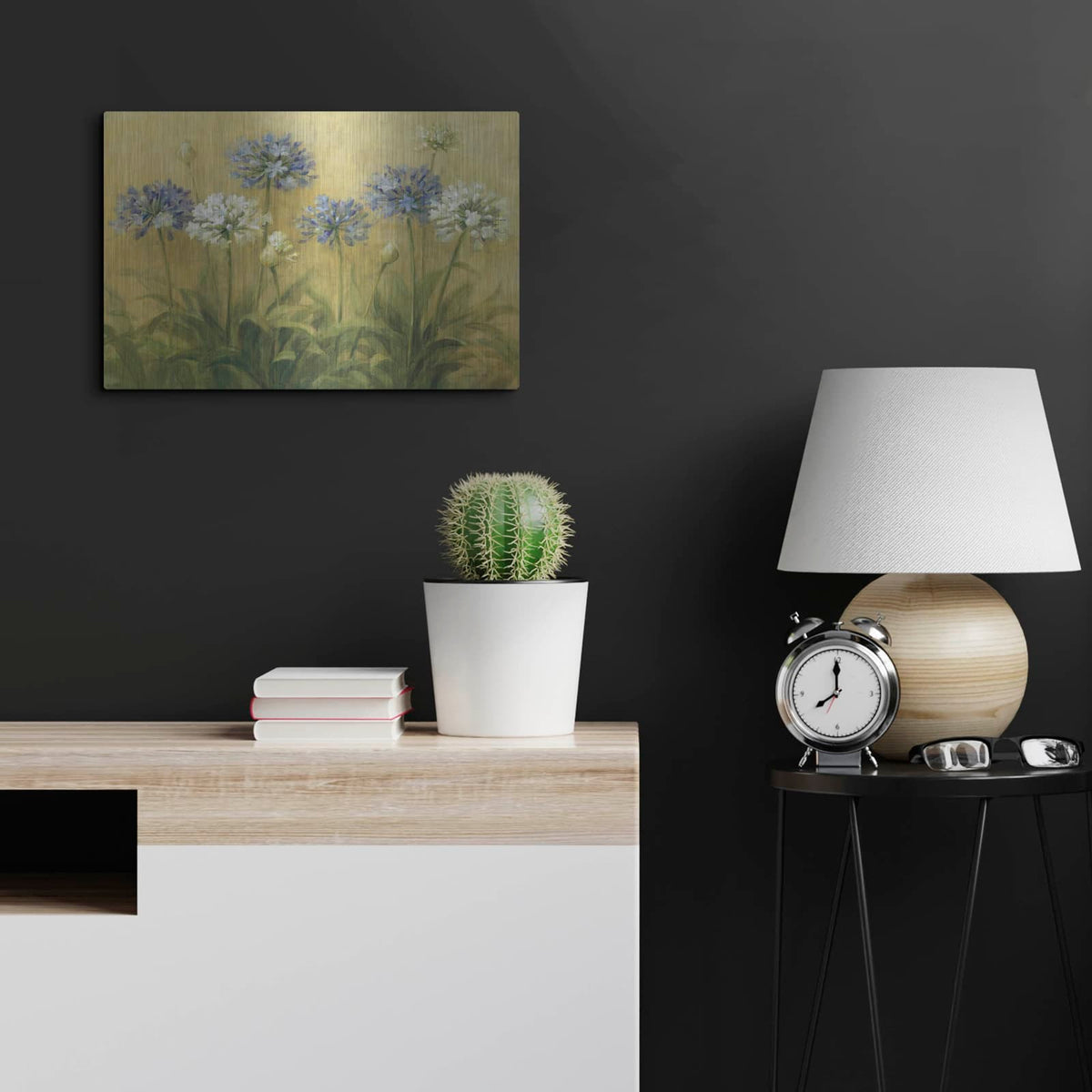 'Agapanthus' by Danhui Nai – Metal Wall Art, 24x16 room view