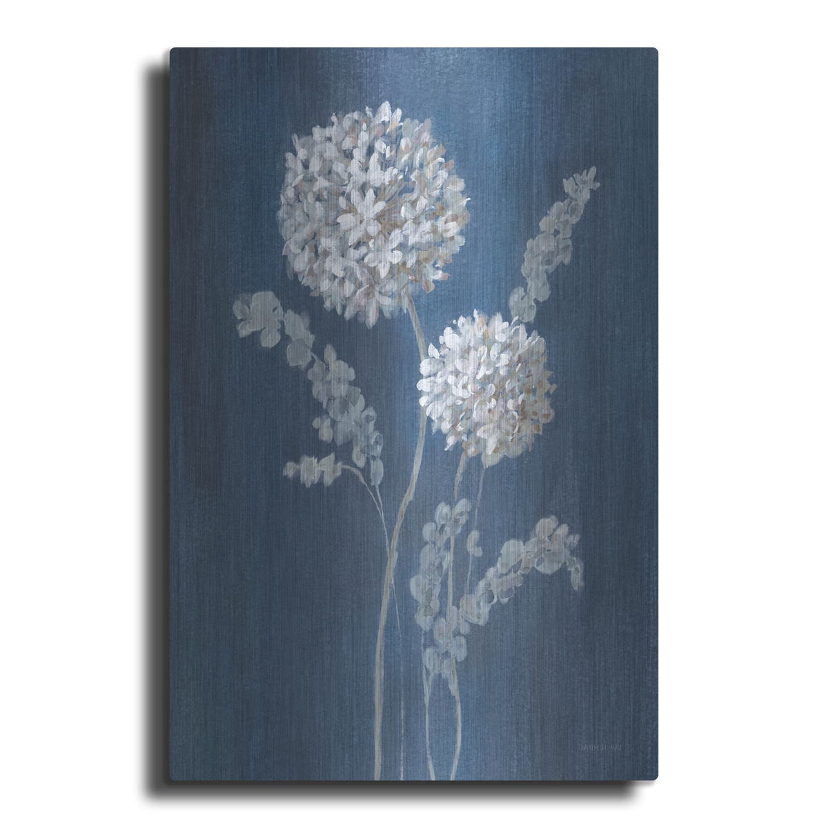 'Airy Blooms 2 Dark Blue' by Danhui Nai – Metal Wall Art