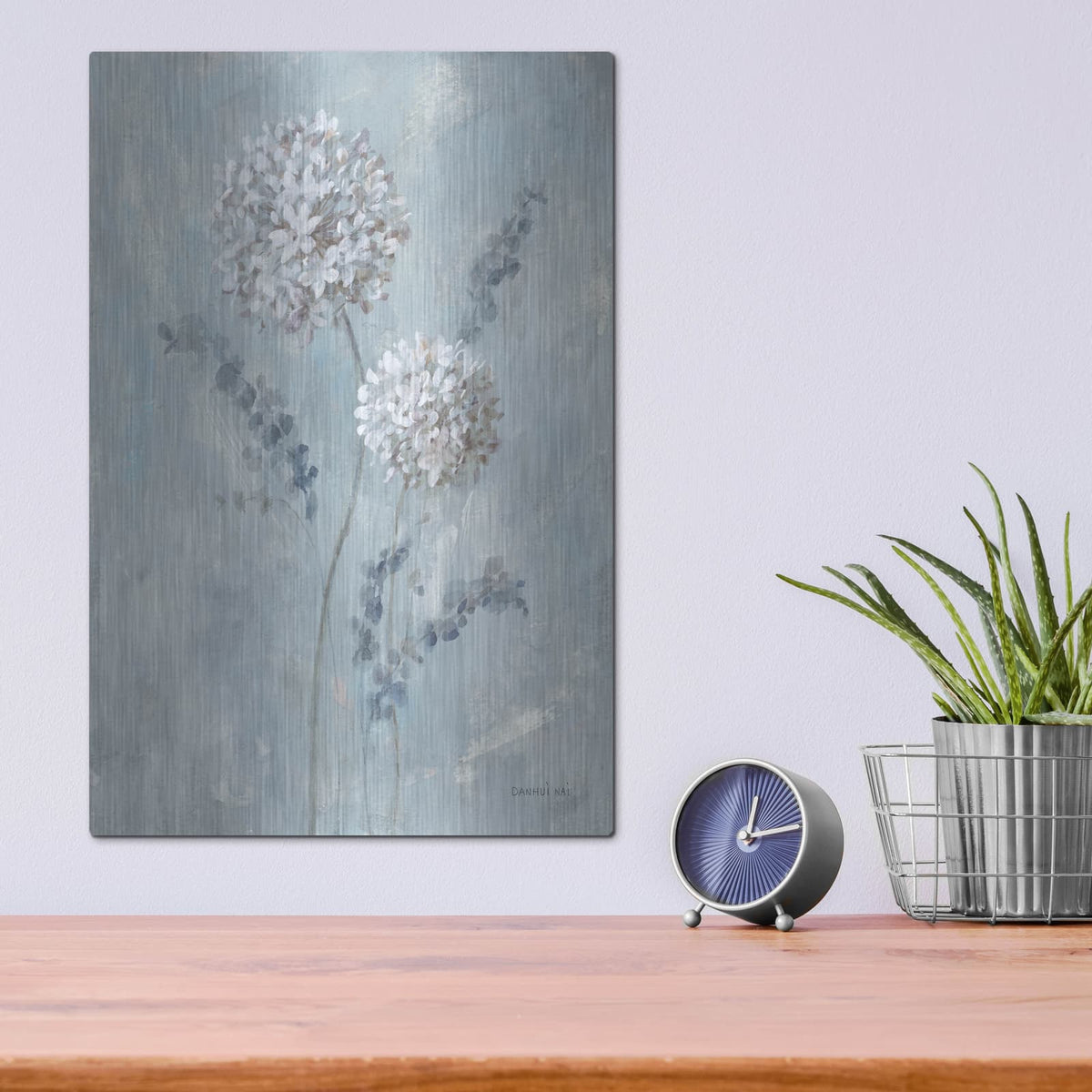'Airy Blooms 2' by Danhui Nai – Metal Wall Art, 12x16 room view