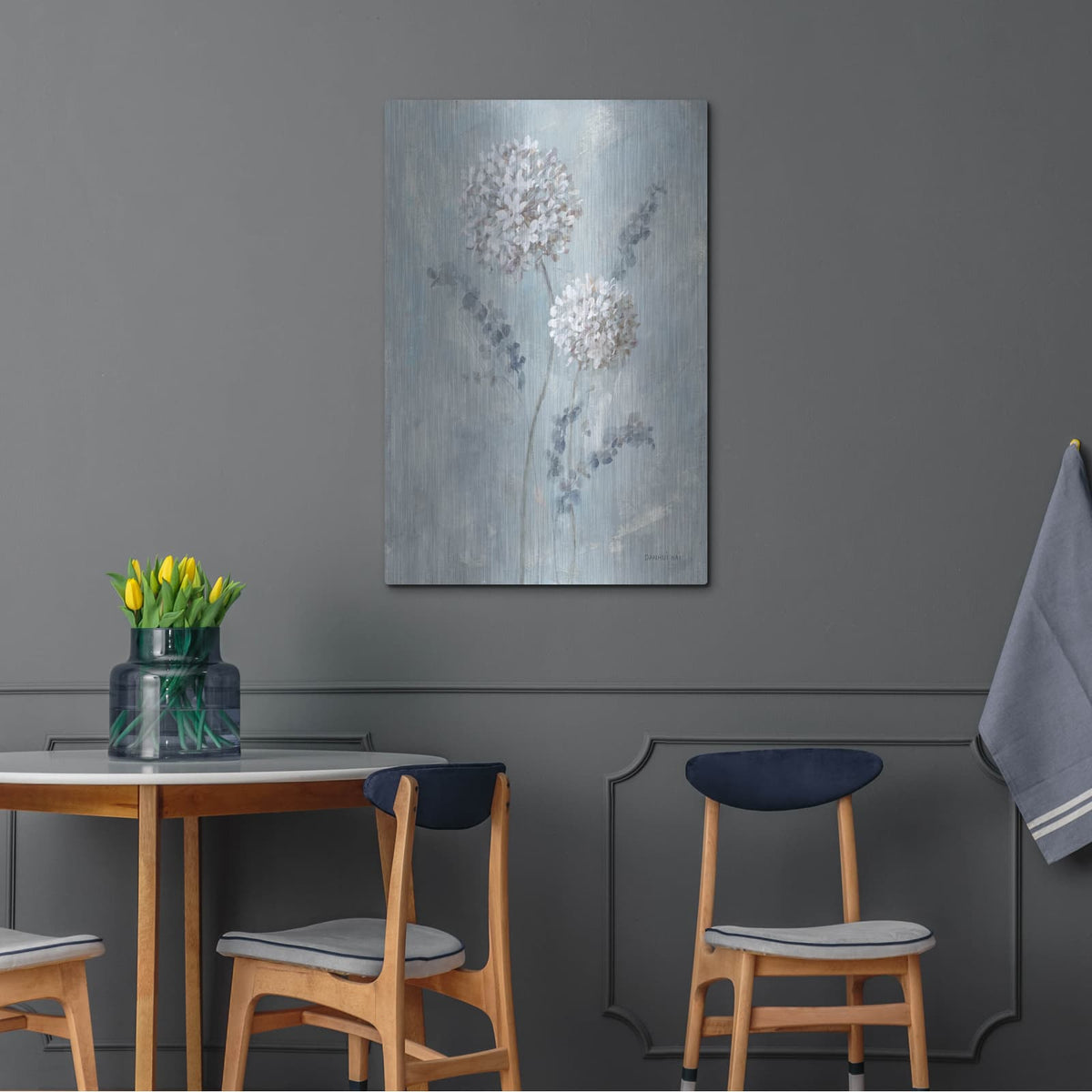 'Airy Blooms 2' by Danhui Nai – Metal Wall Art, 24x36 room view