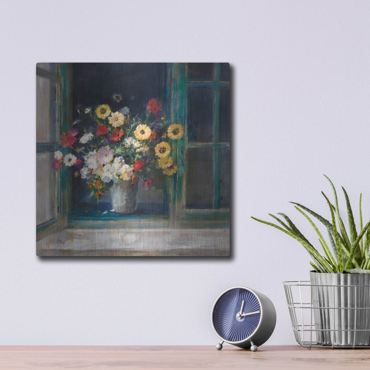 'All Abloom' by Danhui Nai – Metal Wall Art, 12x12 room view