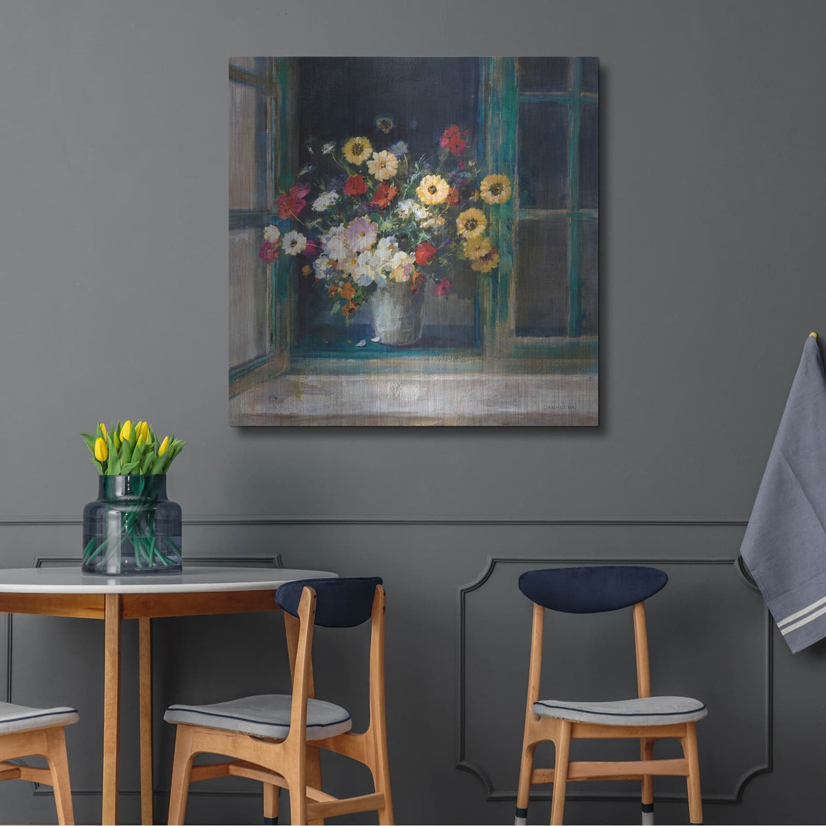 'All Abloom' by Danhui Nai – Metal Wall Art, 36x36 room view