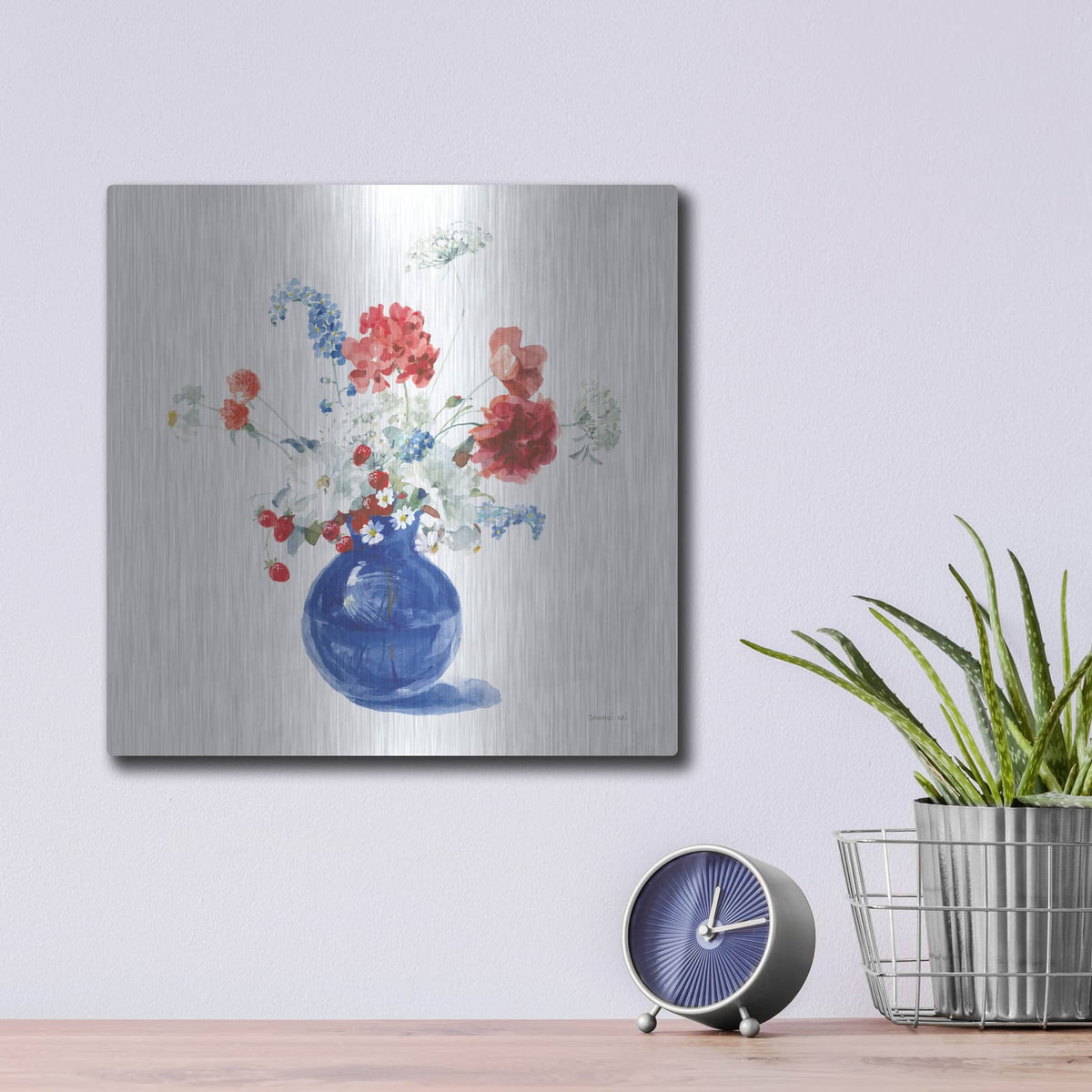 'Americana Bouquet' by Danhui Nai – Metal Wall Art, 12x12 room view