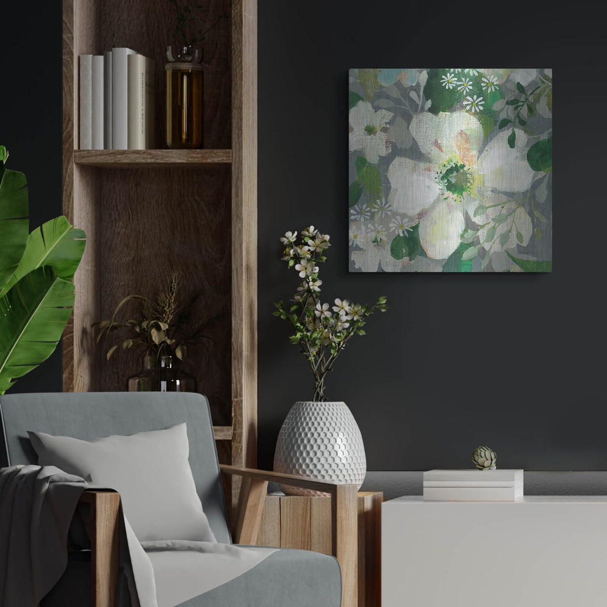 'Anemone And Friends 4' by Danhui Nai – Metal Wall Art, 24x24 room view