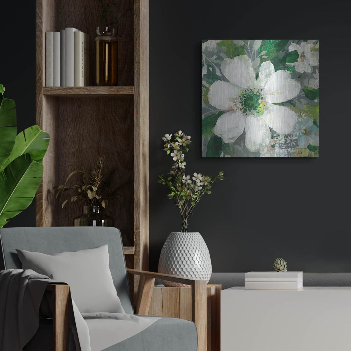 'Anemone And Friends 5' by Danhui Nai – Metal Wall Art, 24x24 room view