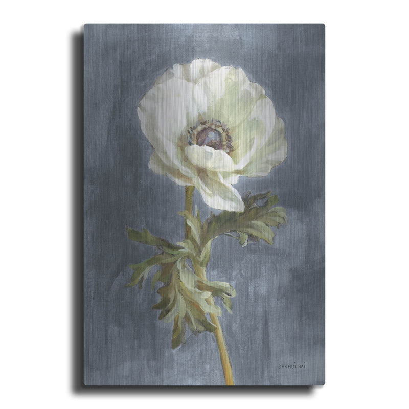 'Anemone On Dusty Blue' by Danhui Nai – Metal Wall Art