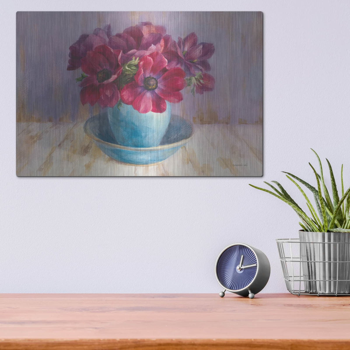 'Anemones From Rhinebeck' by Danhui Nai – Metal Wall Art, 16x12 room view