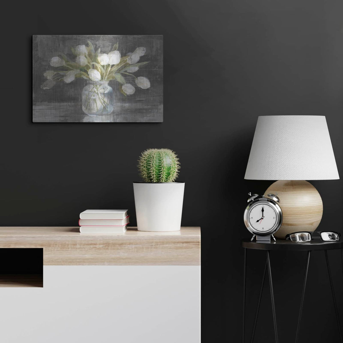 'April Tulips' by Danhui Nai – Metal Wall Art, 24x16 room view