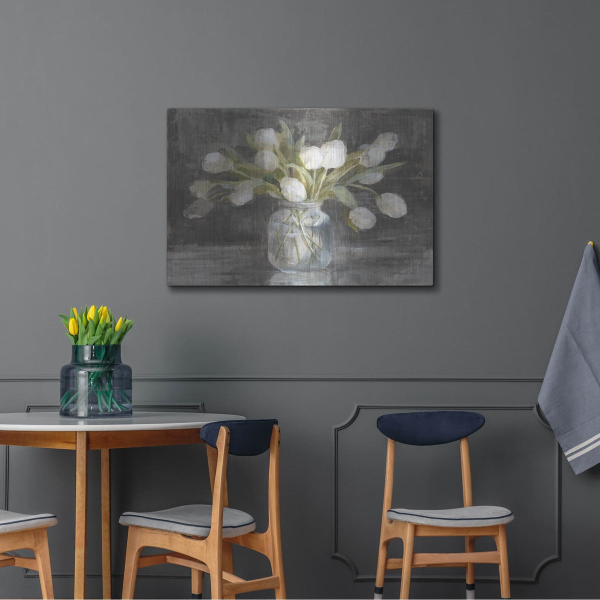 'April Tulips' by Danhui Nai – Metal Wall Art, 36x24 room view