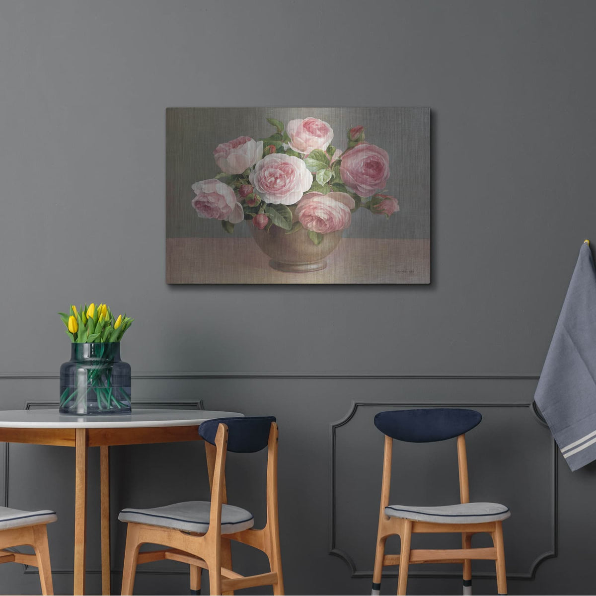 'Arrangement Of Pink Roses' by Danhui Nai – Metal Wall Art, 36x24 room view