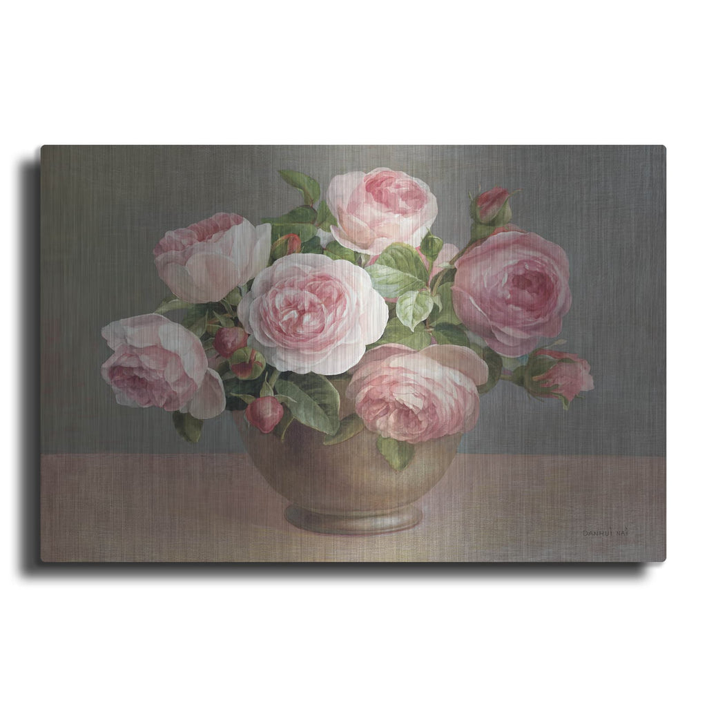 'Arrangement Of Pink Roses' by Danhui Nai – Metal Wall Art