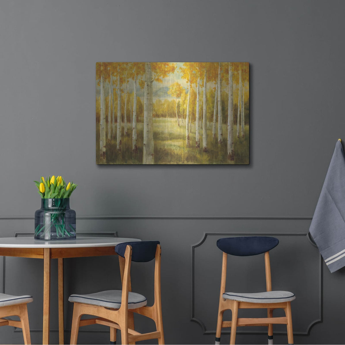 'Aspen Birches' by Danhui Nai – Metal Wall Art, 36x24 room view