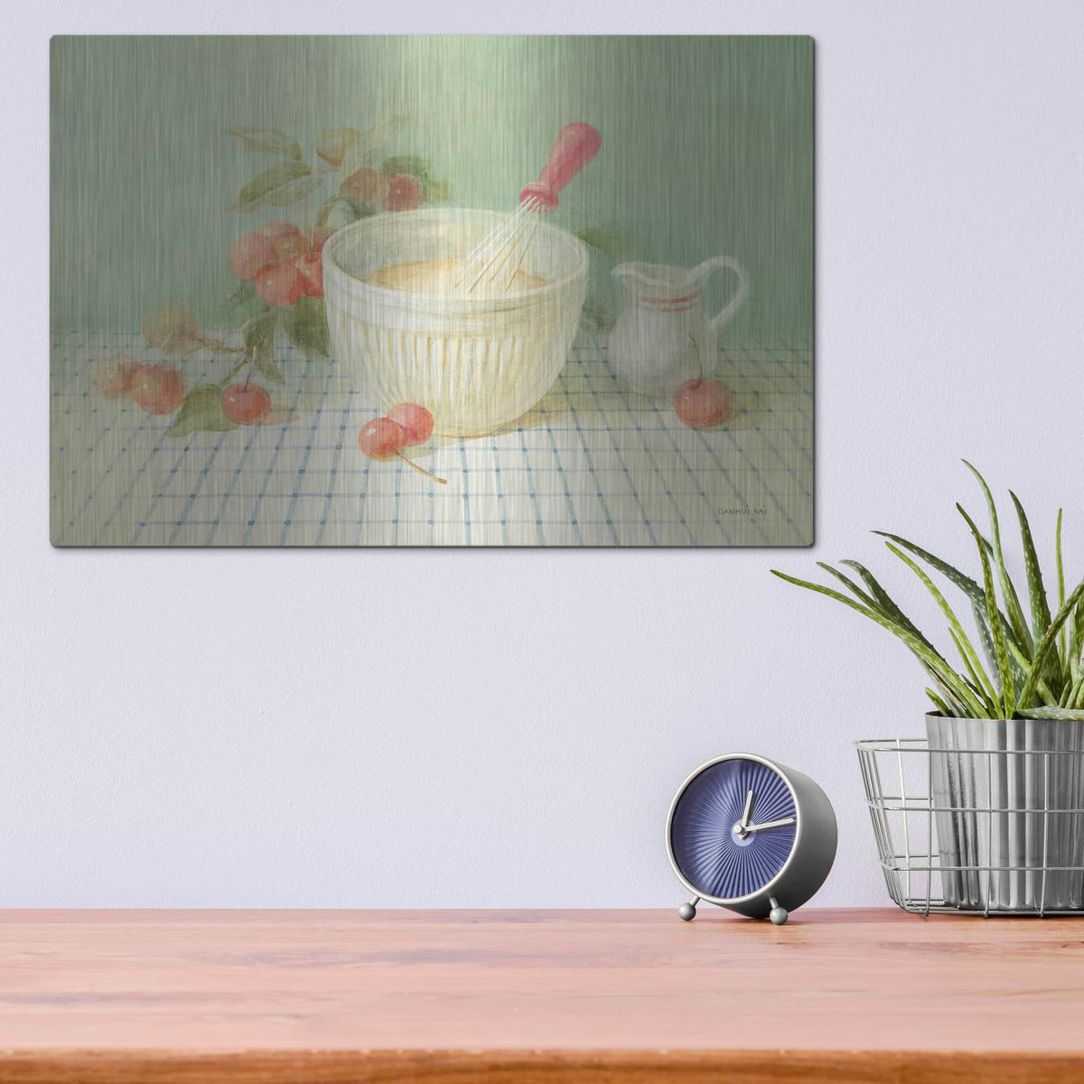'Baking With Cherries' by Danhui Nai – Metal Wall Art, 16x12 room view